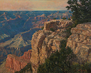 West Rim Magic Painting by Brenda Howell showing dramatic view of the West Rim Grand Canyon National Park in Arizona.